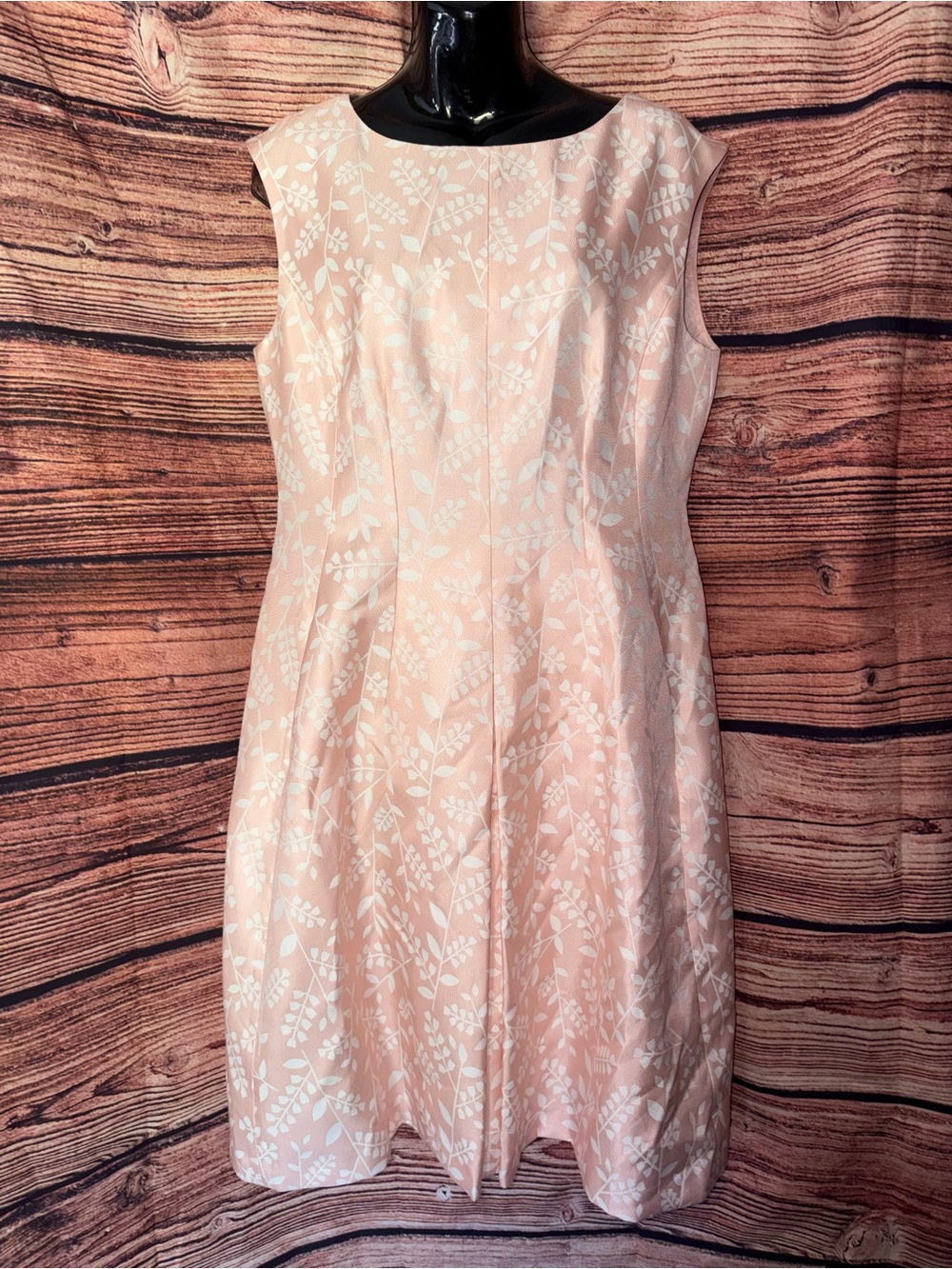Anne Klein Blush Pink Floral Jacquard Fit & Flare Midi Dress